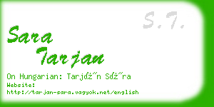 sara tarjan business card